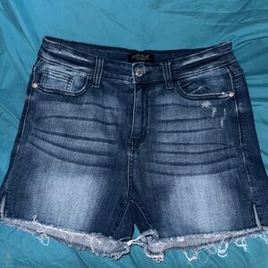 Judy Blue Distressed Dark Wash Jean Shorts